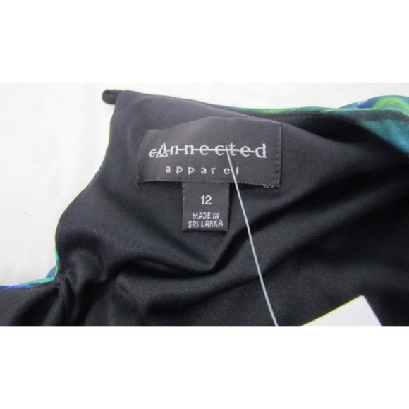 NWT! Connected Apparel Ruched Water Color Dress - Picture 4 of 5